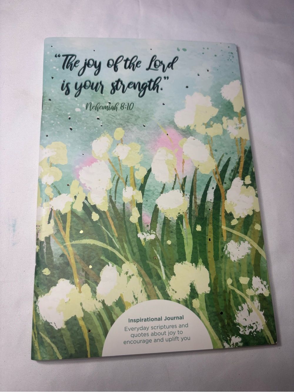 New Inspirational Journal with Watercolor Floral Cover - Blue & Green